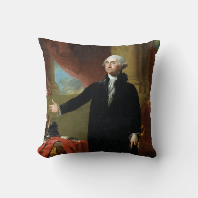 George Washington by Gilbert Stuart Throw Pillow (Front)