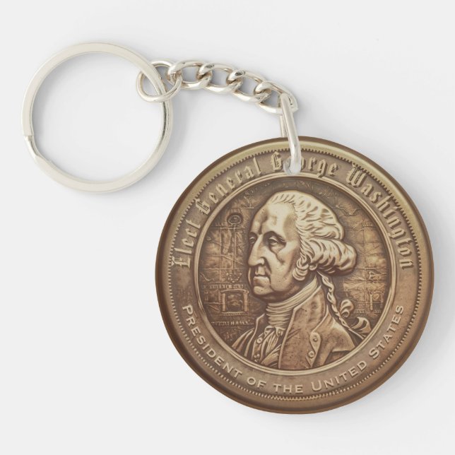 George Washington Campaign Button Keychain (Front)