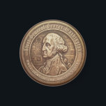 George Washington Campaign Button Magnet<br><div class="desc">Patriotic George Washington vintage copper look campaign. Note: You can replace the photo and change the text.</div>