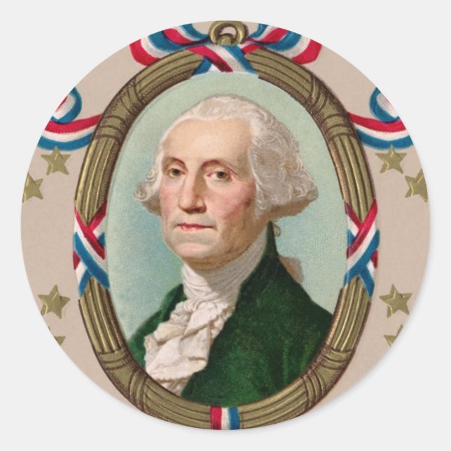 George Washington Classic Round Sticker (Front)