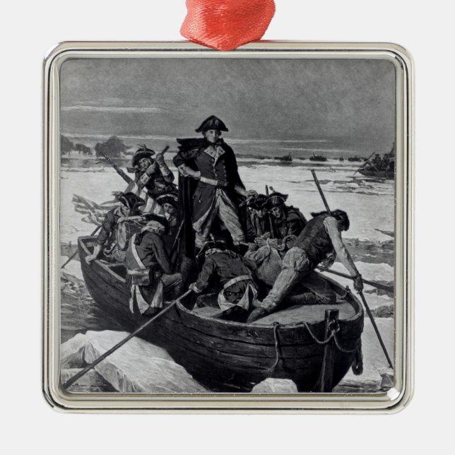 George Washington crossing the Delaware River Metal Ornament (Front)