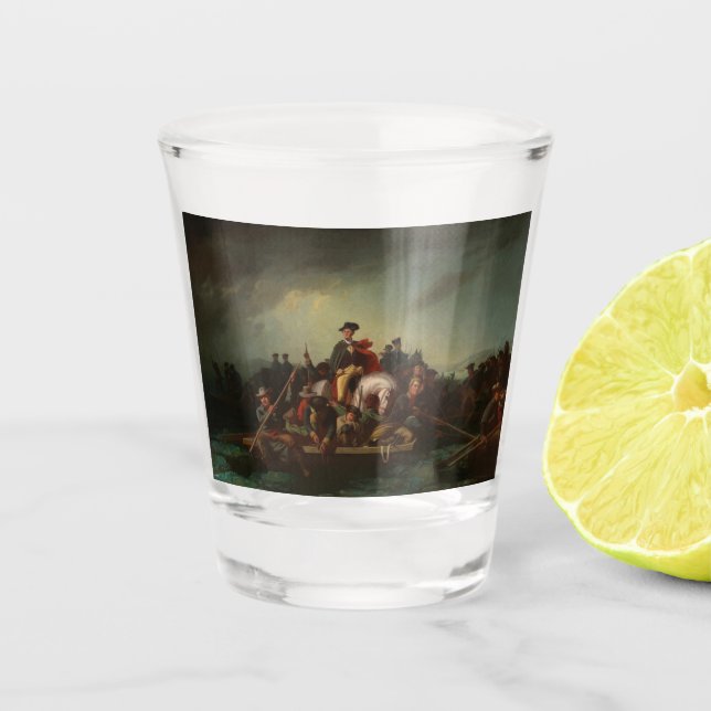 George Washington Crossing the Delaware River Shot Glass (Front)