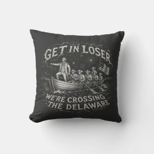 George Washington Delaware Meme Parody Art Throw Pillow