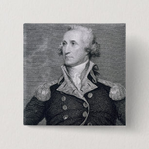 George Washington, engraved by Asher Brown Durand 2 Inch Square Button