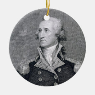 George Washington, engraved by Asher Brown Durand Ceramic Ornament