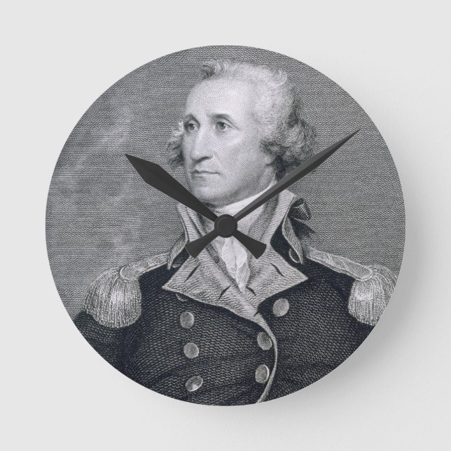 George Washington, engraved by Asher Brown Durand Round Clock (Front)