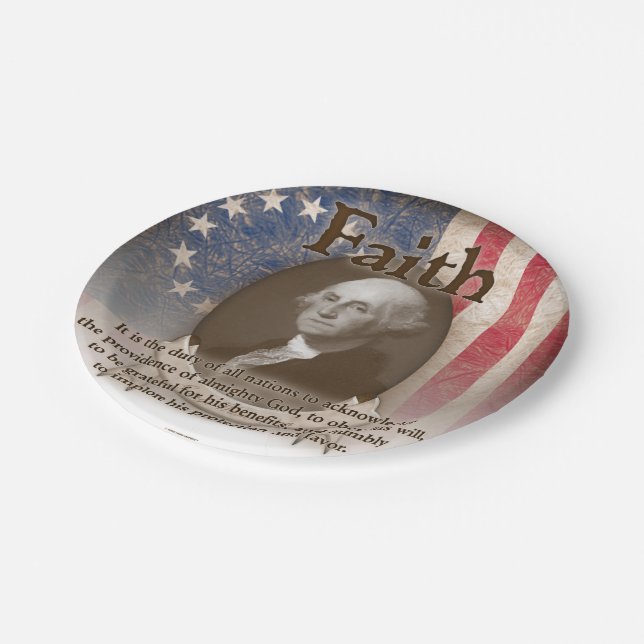 George Washington - Faith Paper Plate (Angled)