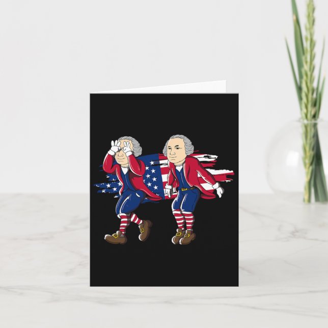 George Washington Griddy American Flag 4th Of July Card (Front)
