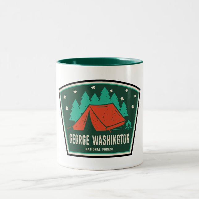 George Washington National Forest Camping Two-Tone Coffee Mug (Center)
