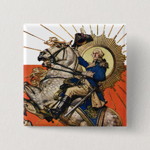 George Washington on Horseback 2 Inch Square Button