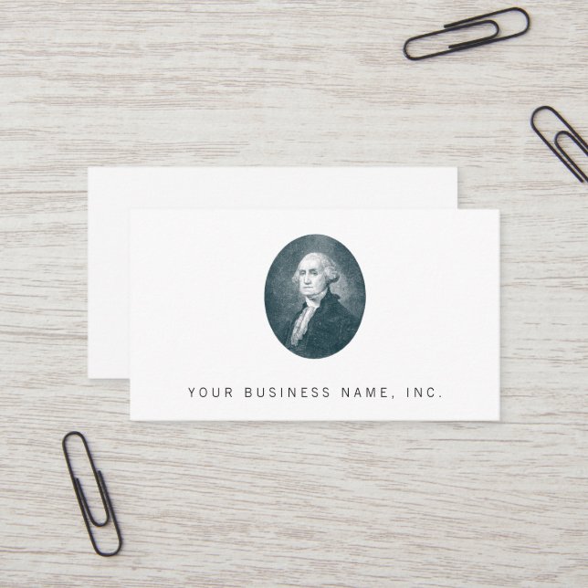 George Washington Portrait Oval Business Card (Front/Back In Situ)