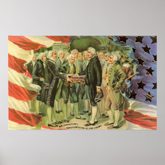 George Washington Poster vintage d'investiture (Devant)