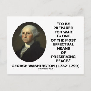 George Washington Preparing For War Peace Quote Postcard