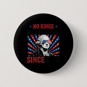 George Washington Protest Sign Democracy No Kings 2 Inch Round Button