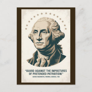 George Washington Quote American President Art Postcard