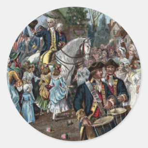 George Washington Returns to Trenton Classic Round Sticker