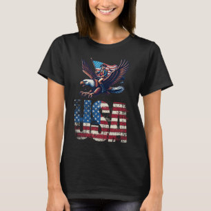 George Washington Riding A Bald Eagle 4th Of July T-Shirt
