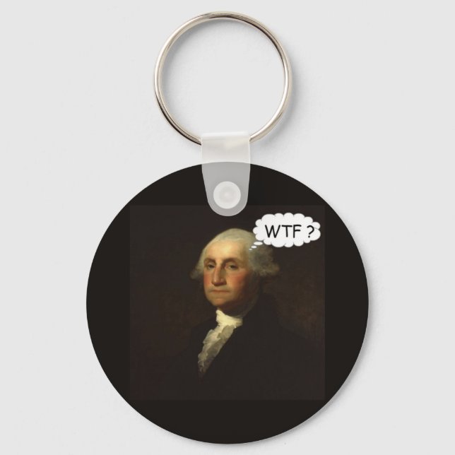 George Washington Spinning in His Grave Funny Keychain (Front)
