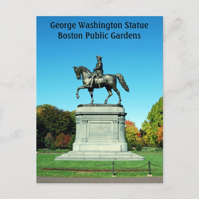 George Washington Statue, Boston Public Gardens Postcard (Front)