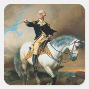 George Washington Taking The Salute At Trenton Square Sticker