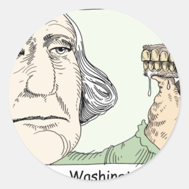 George Washington Teeth Funny Gifts & Collectibles Classic Round Sticker (Front)