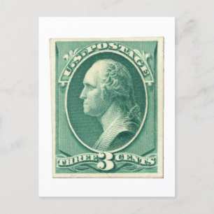 George Washington Three Cents US Postage Postcard