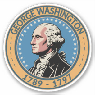 George Washington US President Illustration Badge