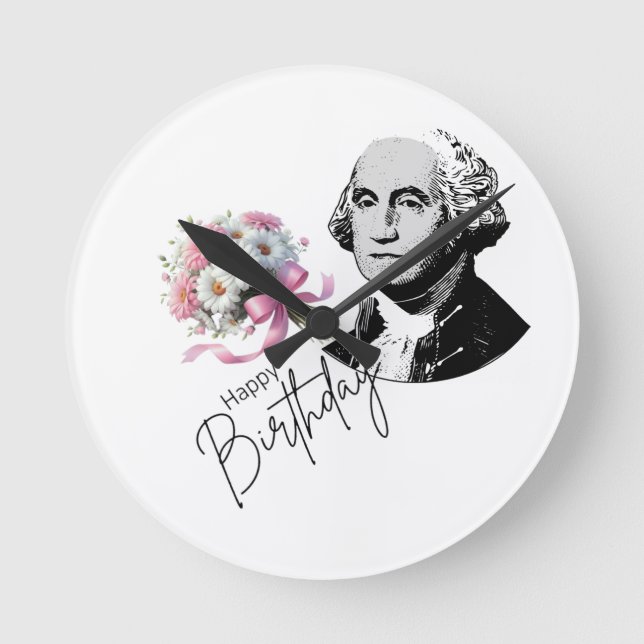 George Washington's birthday Round Clock (Front)