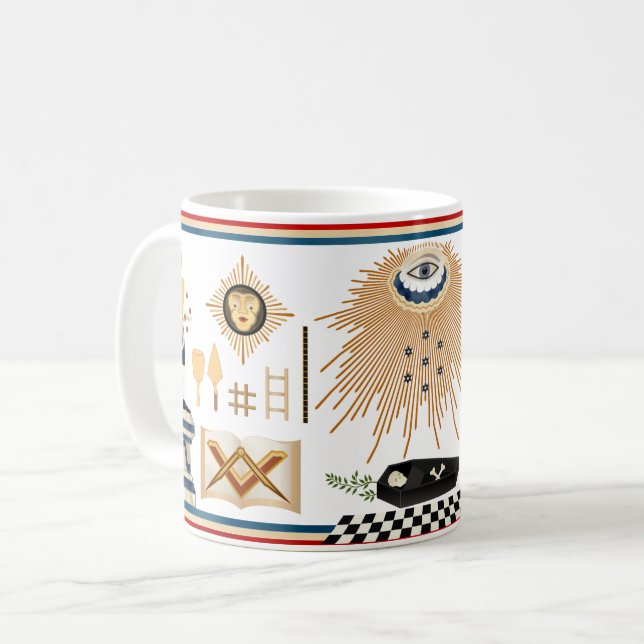 George Washington's Masonic Apron Coffee Mug (Front Left)