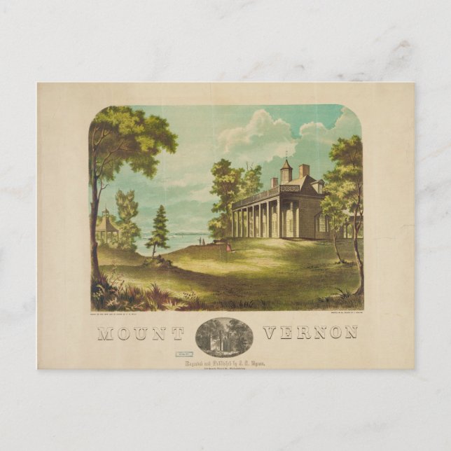 George Washinton's Home Mount Vernon by F. Collins Postcard (Front)