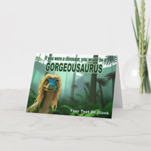 Georgeousaurus Blonde Dinosaur Holiday Card