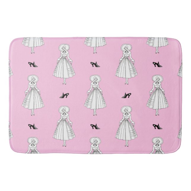 Georges Barbier 1920s Fashion Illustration Bath Mat (Front)