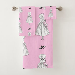 Georges Barbier 1920s Fashion Illustration Bath Towel Set