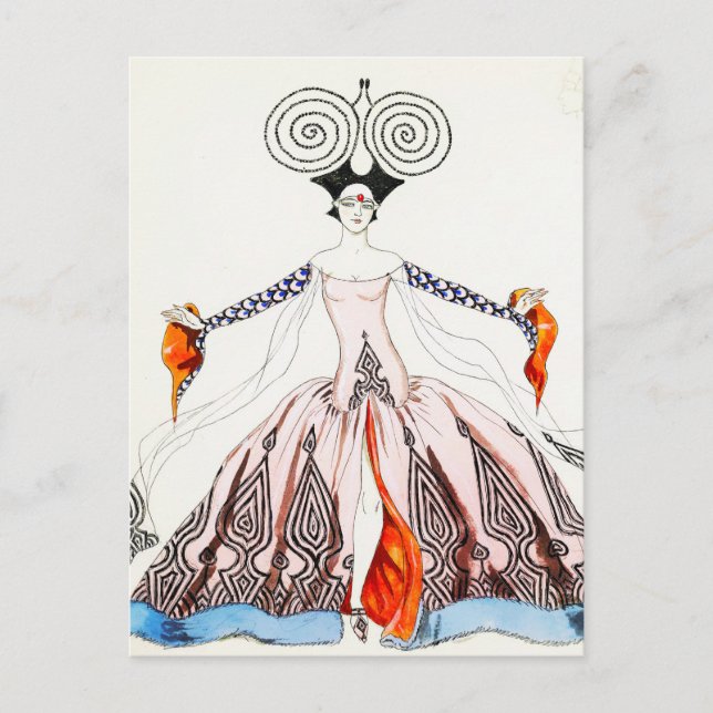 Georges Barbier Art Deco Fashion Postcard (Front)