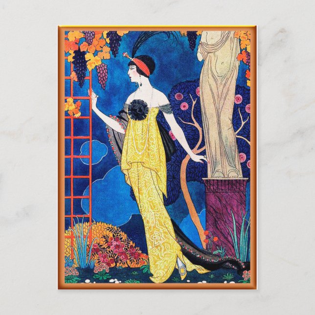 Georges Barbier - Cover of Les Modes Magazine Postcard (Front)