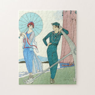 Georges Barbier Lady at the Beach Puzzle