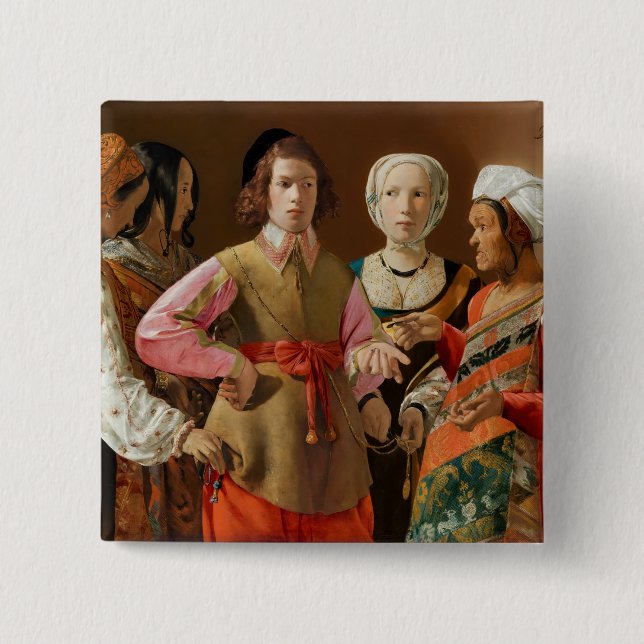 Georges de la Tour - The Fortune Teller 2 Inch Square Button (Front)
