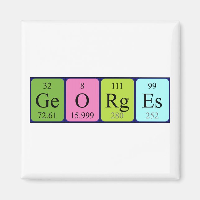 Georges periodic table name magnet (Front)