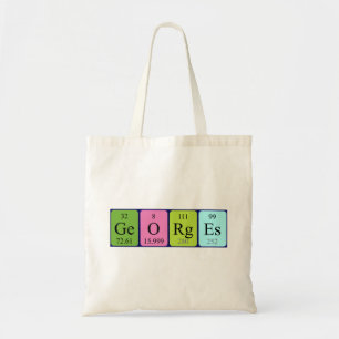 Georges periodic table name tote bag