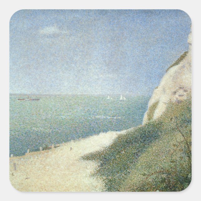 Georges Pierre Seurat | Beach at Bas Butin, Honfle Square Sticker (Front)