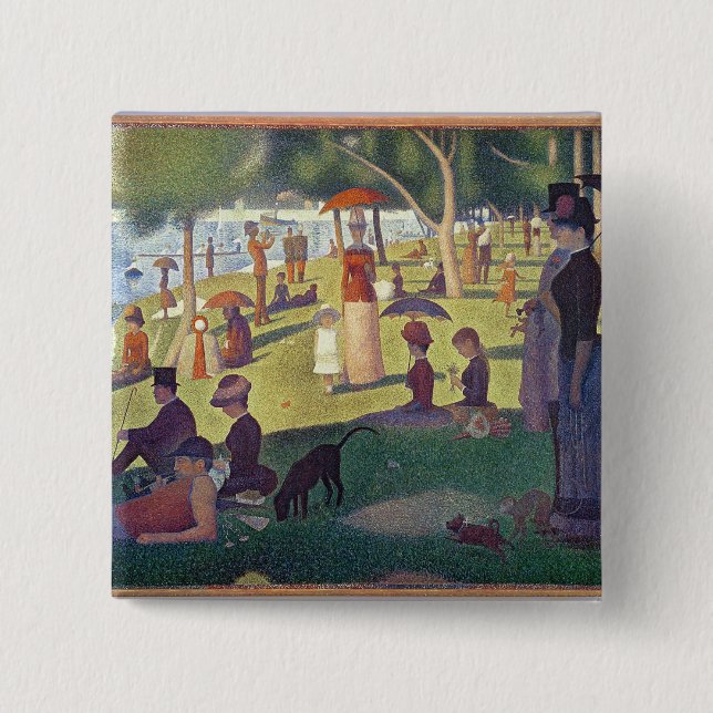 Georges Pierre Seurat | Sunday Afternoon on the Is 2 Inch Square Button (Front)