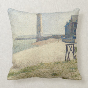 Georges Pierre Seurat   The Lighthouse at Honfleur Throw Pillow