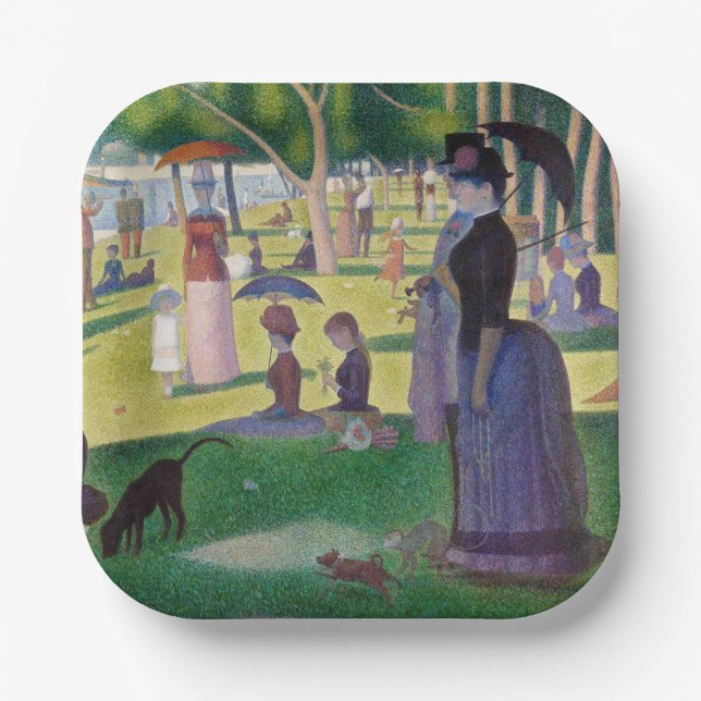 Georges Seurat - A Sunday on La Grande Jatte Paper Plate (Front)