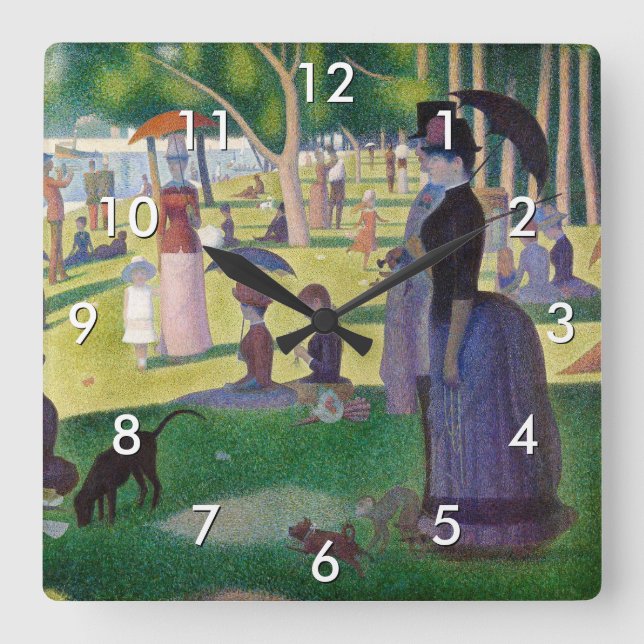 Georges Seurat - A Sunday on La Grande Jatte Square Wall Clock (Front)