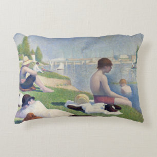 Georges Seurat - Bathers at Asnieres Accent Pillow