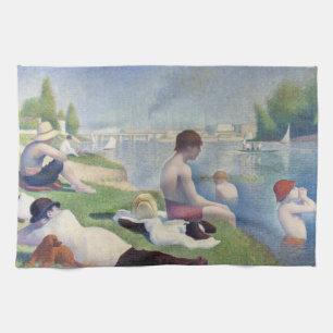 Georges Seurat - Bathers at Asnieres Kitchen Towel