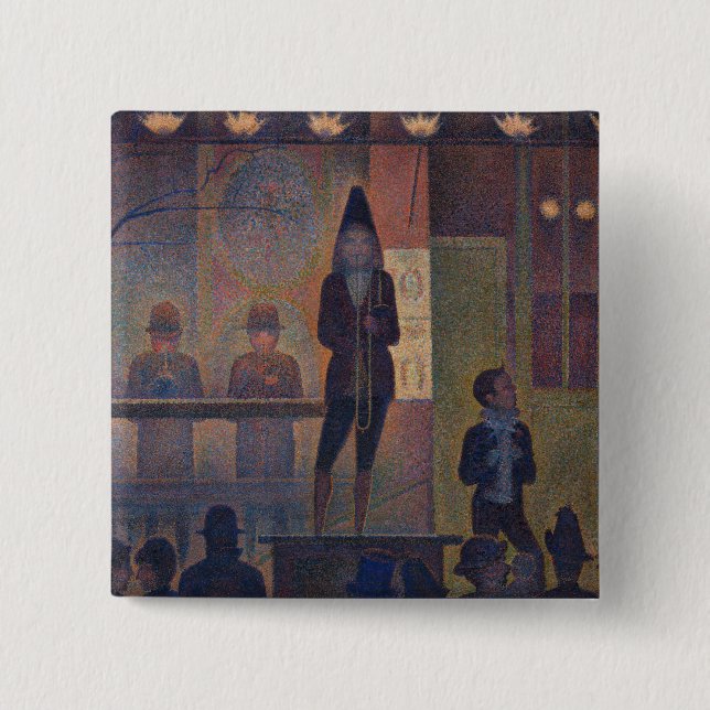Georges Seurat - Circus Sideshow 2 Inch Square Button (Front)