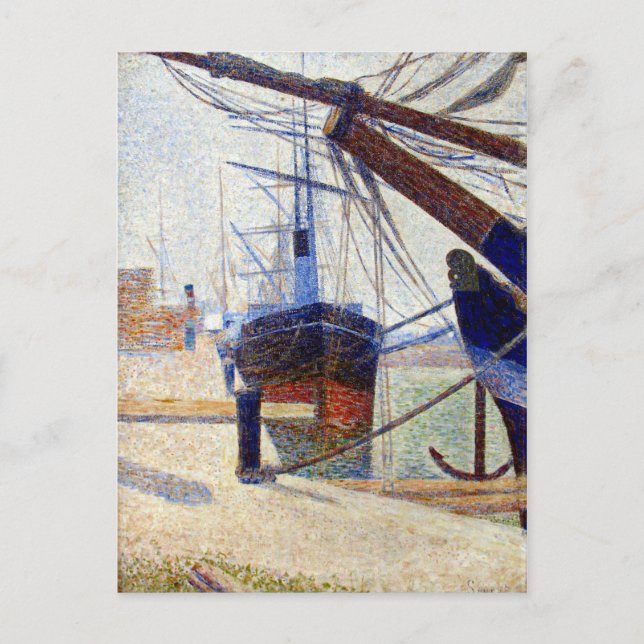 Georges Seurat Corner of the Harbour of Honfleu Postcard (Front)