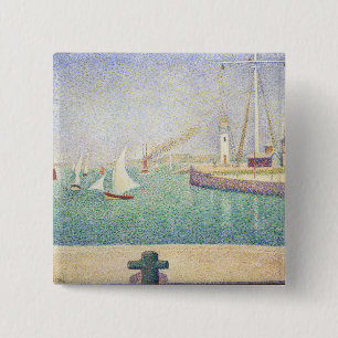 Georges Seurat - Entrance of the Port of Honfleur 2 Inch Square Button