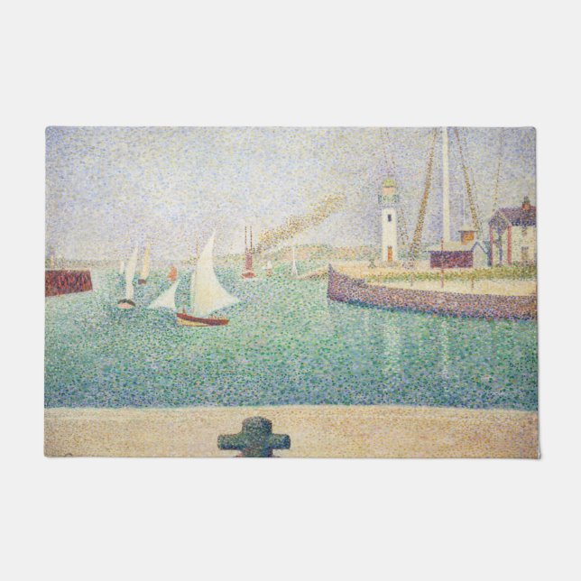 Georges Seurat - Entrance of the Port of Honfleur  Doormat (Front)